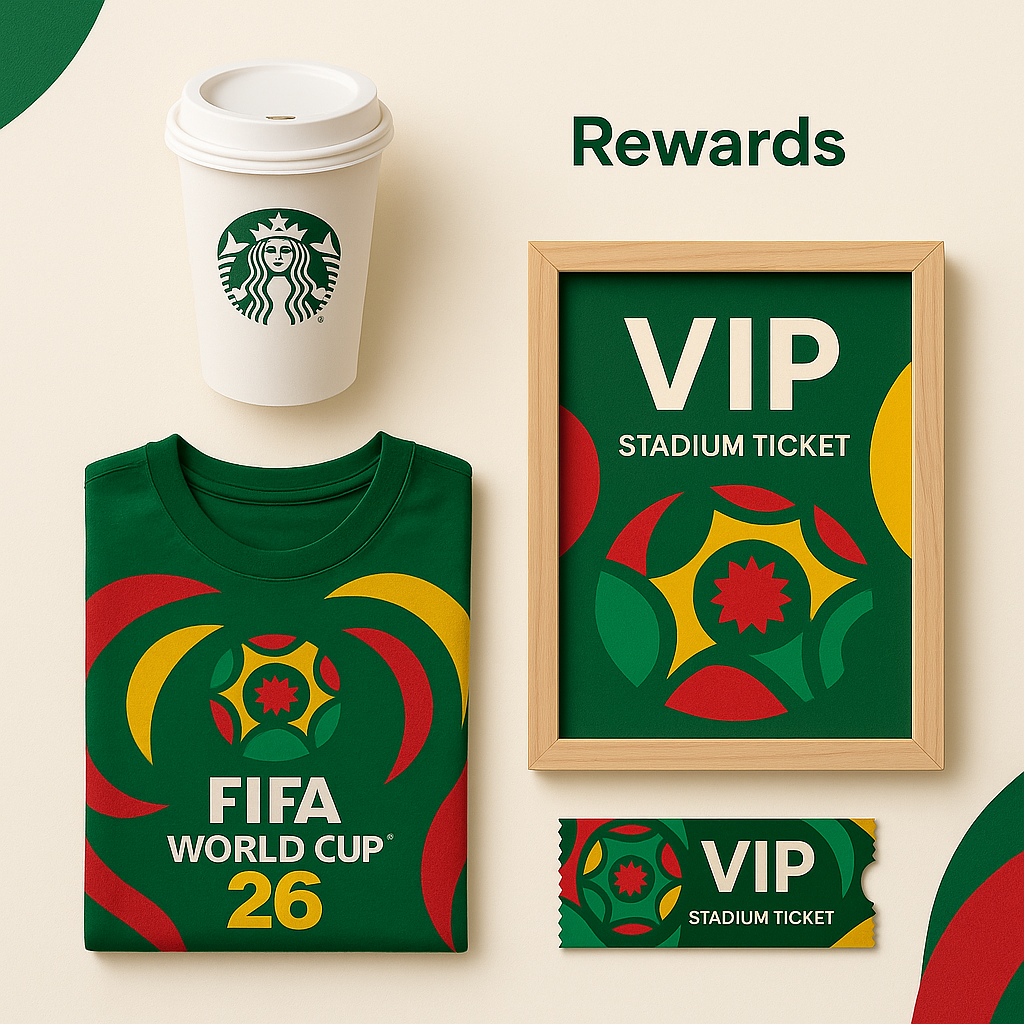 Disposición plana de recompensas de la Copa del Mundo